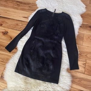 Armani Exchange Long Sleeve Fitted Suede Black Dress Size 8